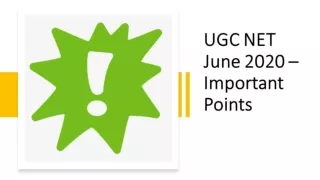 UGC NET June 2020 - Important Points to Remember