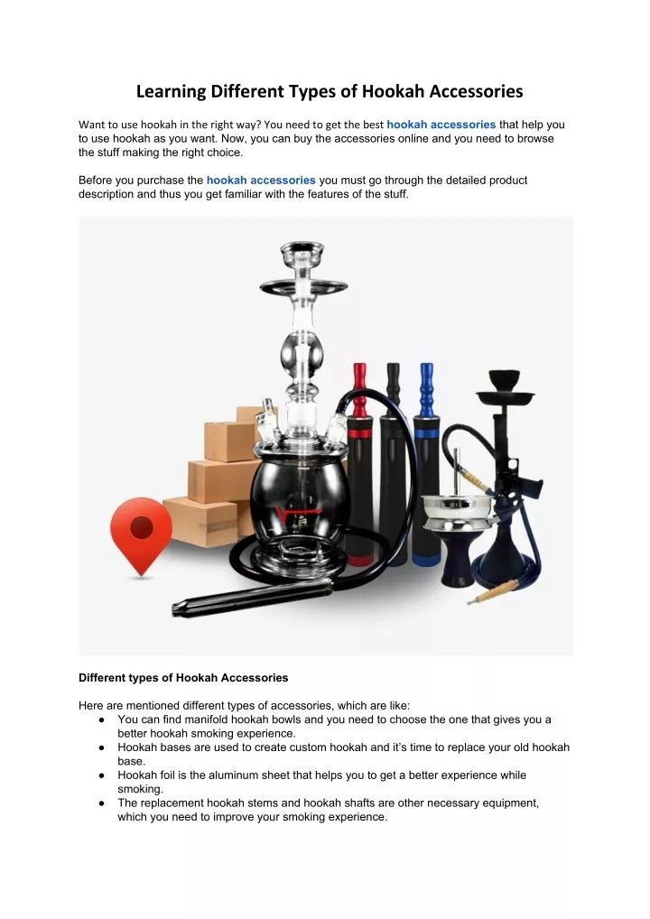 learning different types of hookah accessories