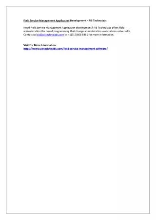 field service management application development