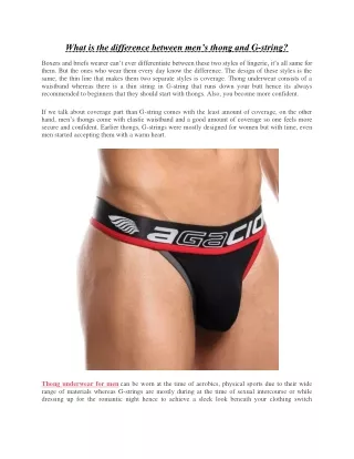 what is the difference between men s thong