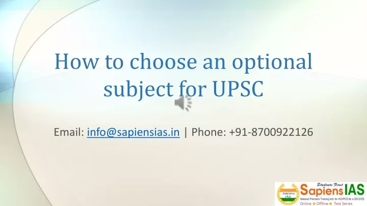 how to choose an optional subject for upsc