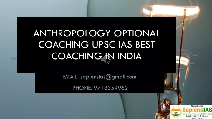 anthropology optional coaching upsc ias best coaching in india