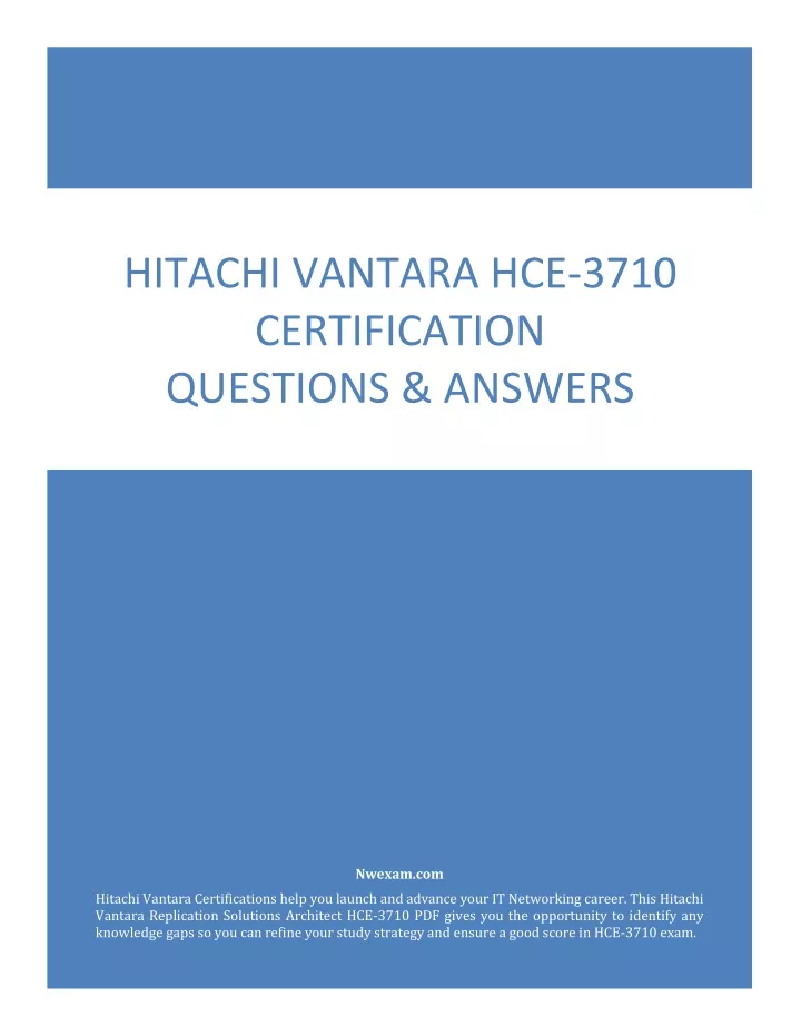 hitachi vantara hce 3710 certification questions