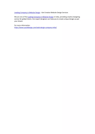 leading company in website design get creative