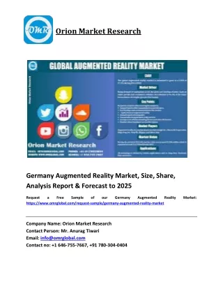 Germany Augmented Reality Market Trends, Size, Competitive Analysis and Forecast 2019-2025