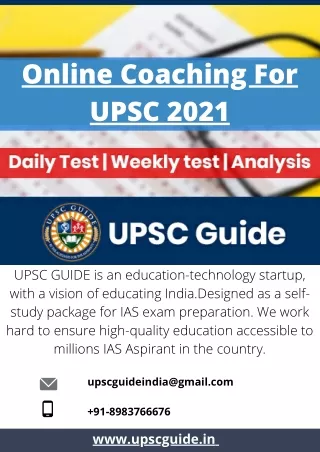 Online Coaching For UPSC 2021