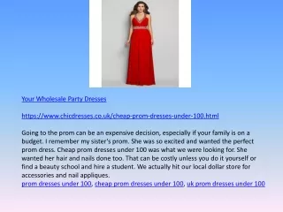 Your Wholesale Party Dresses