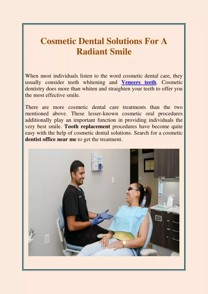 cosmetic dental solutions for a radiant smile