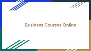 Business Courses Online