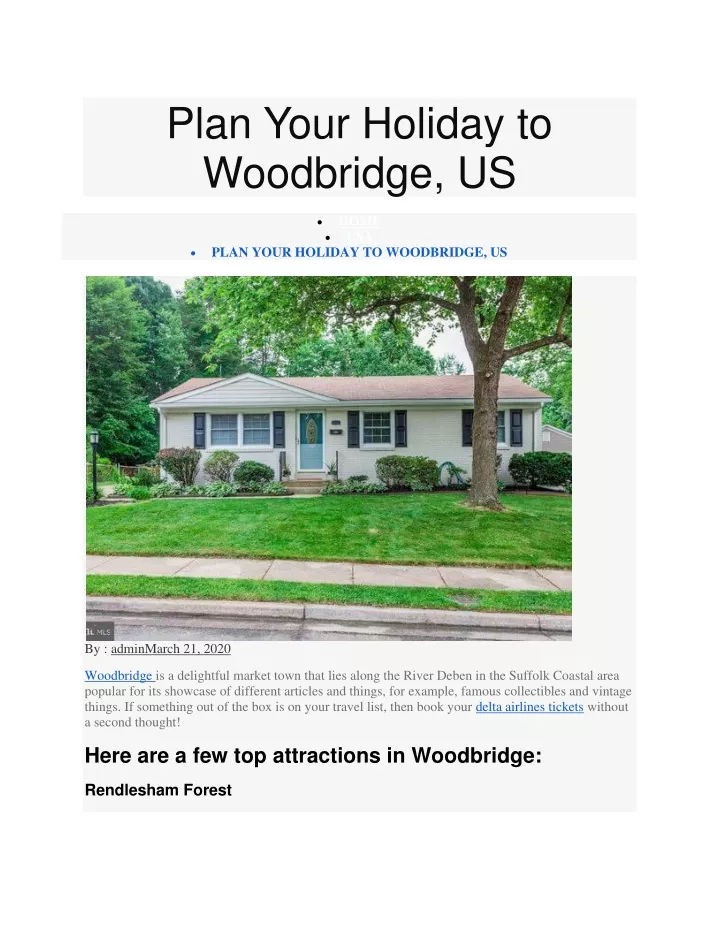 plan your holiday to woodbridge us