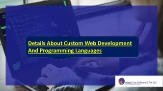 Details About Custom Web Development And Programming Languages