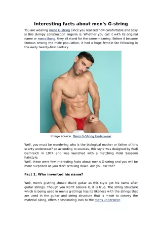 interesting facts about men s g string