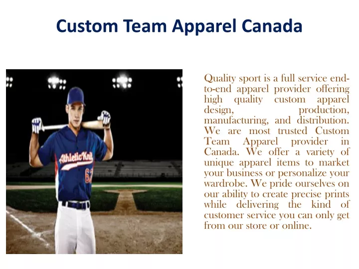 custom team apparel canada