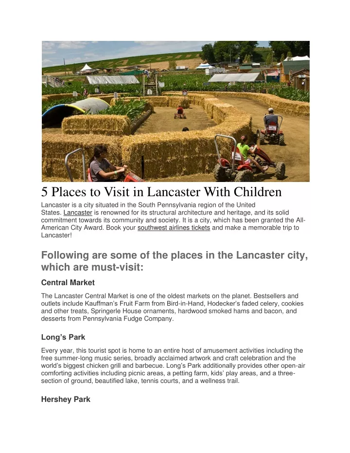 5 places to visit in lancaster with children
