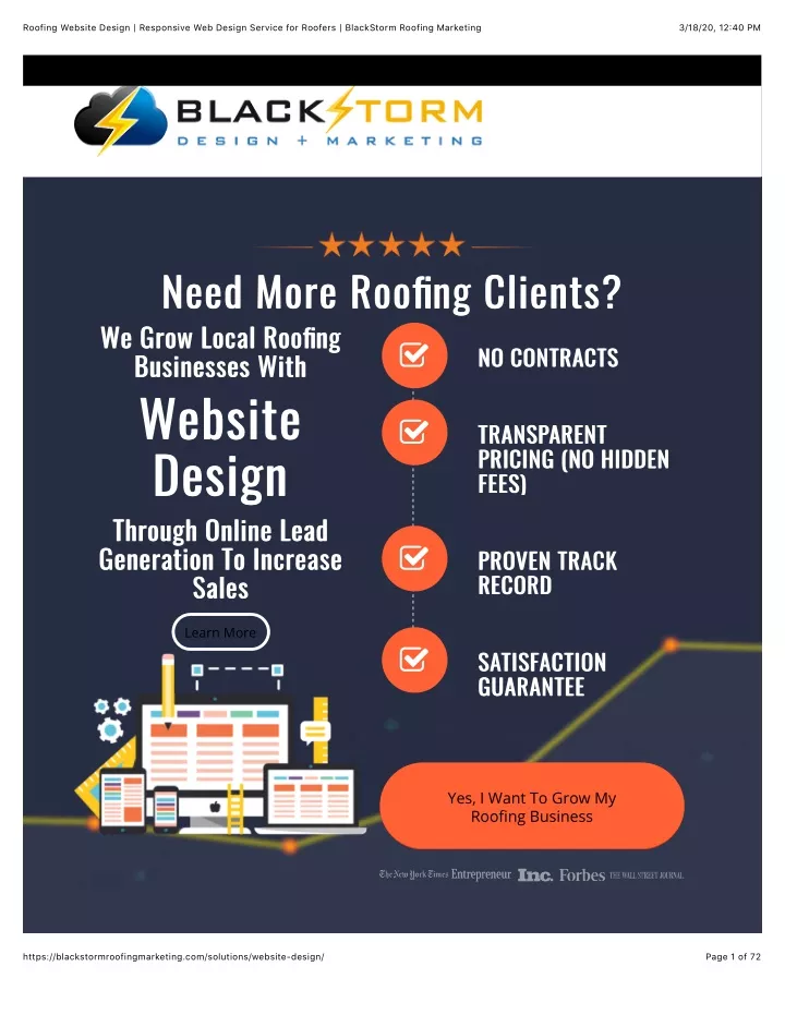 roofing website design responsive web design