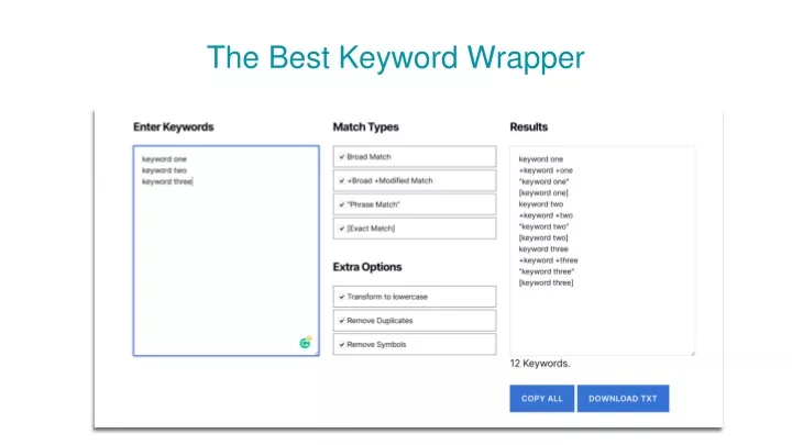 the best keyword wrapper