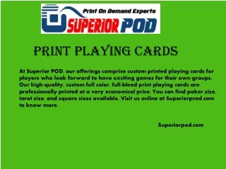 Superiorpod.com - Print Playing Cards