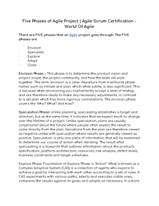 five phases of agile project agile scrum
