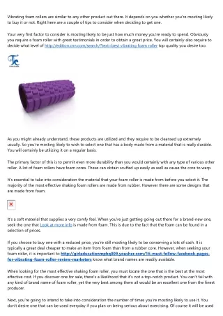 vibrating foam rollers are similar to any other