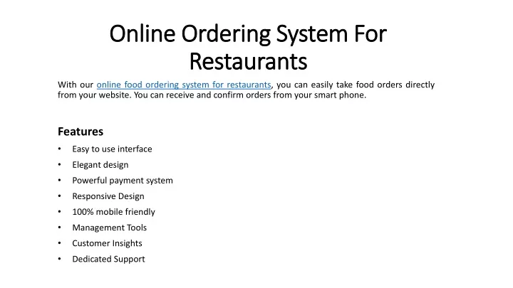 online ordering system for online ordering system