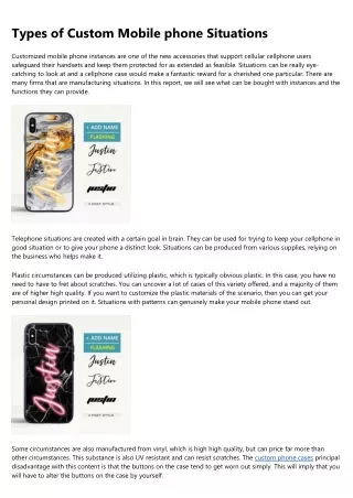 types of custom mobile phone situations