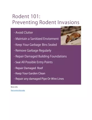 Rodent Prevention tips