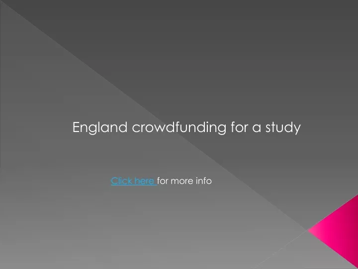 england crowdfunding for a study