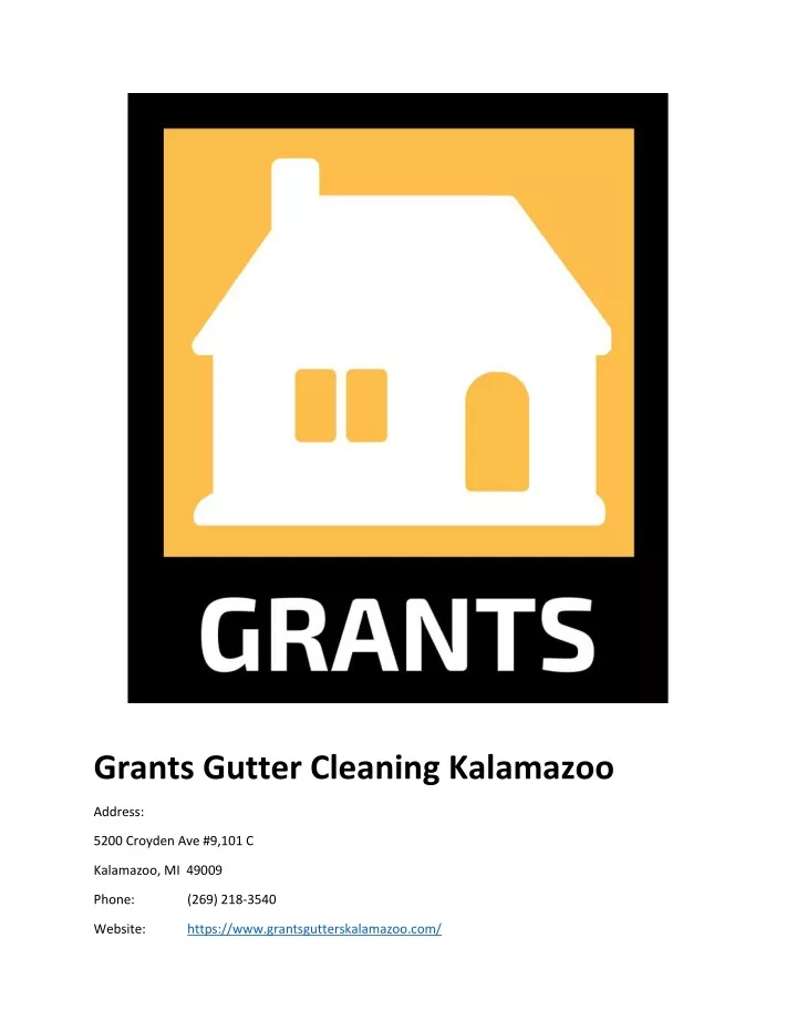 grants gutter cleaning kalamazoo