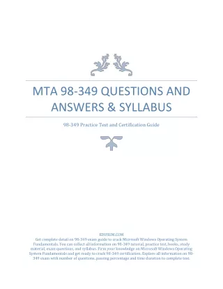 mta 98 349 questions and answers syllabus