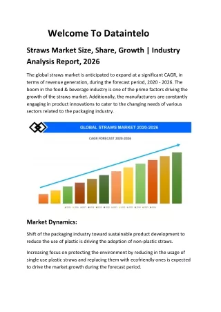Straws Market Size, Share, Growth | Industry Analysis Report, 2026