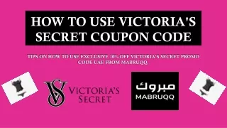 How To Use Victorias Secret Promo Code UAE