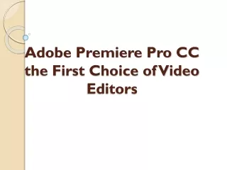 Adobe Premiere Pro CC Software in 2020