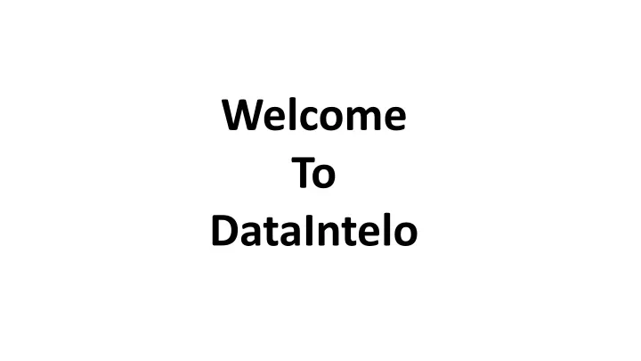 welcome to dataintelo