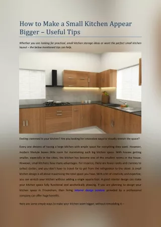 how to make a small kitchen appear bigger useful