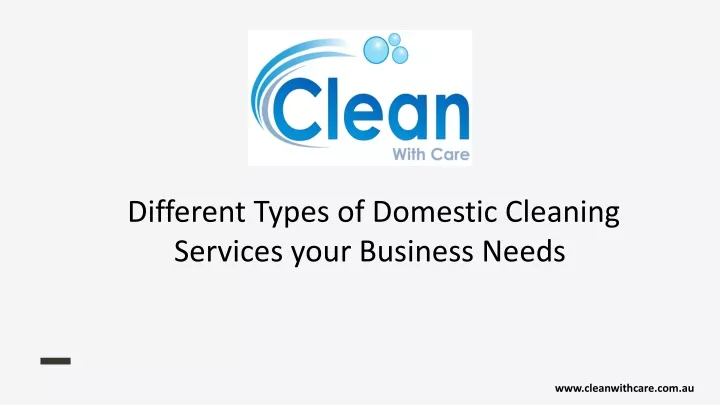 different types of domestic cleaning services