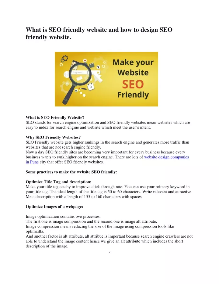 what is seo friendly website and how to design