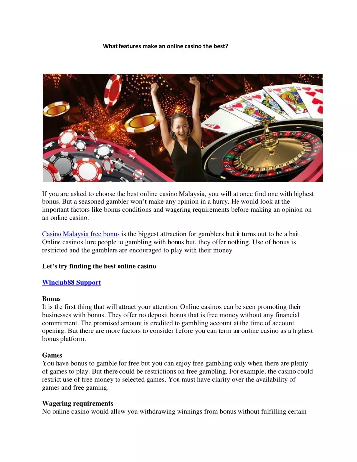 what features make an online casino the best