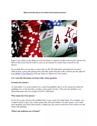 What is the best way to use online casino welcome bonus?