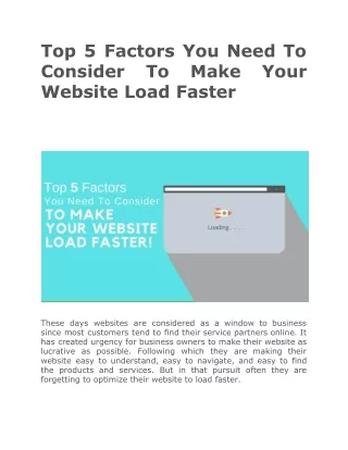 top 5 factors you need to consider to website