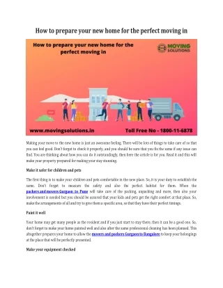 how to prepare your new home for the perfect