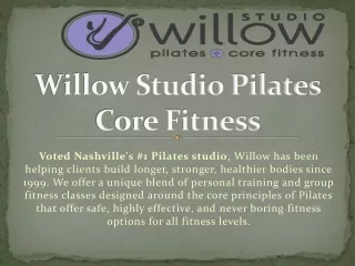 Willow Studio Pilates Core Fitness Nashville