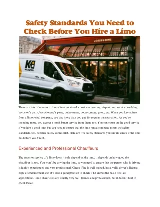 safety standards you need to check before