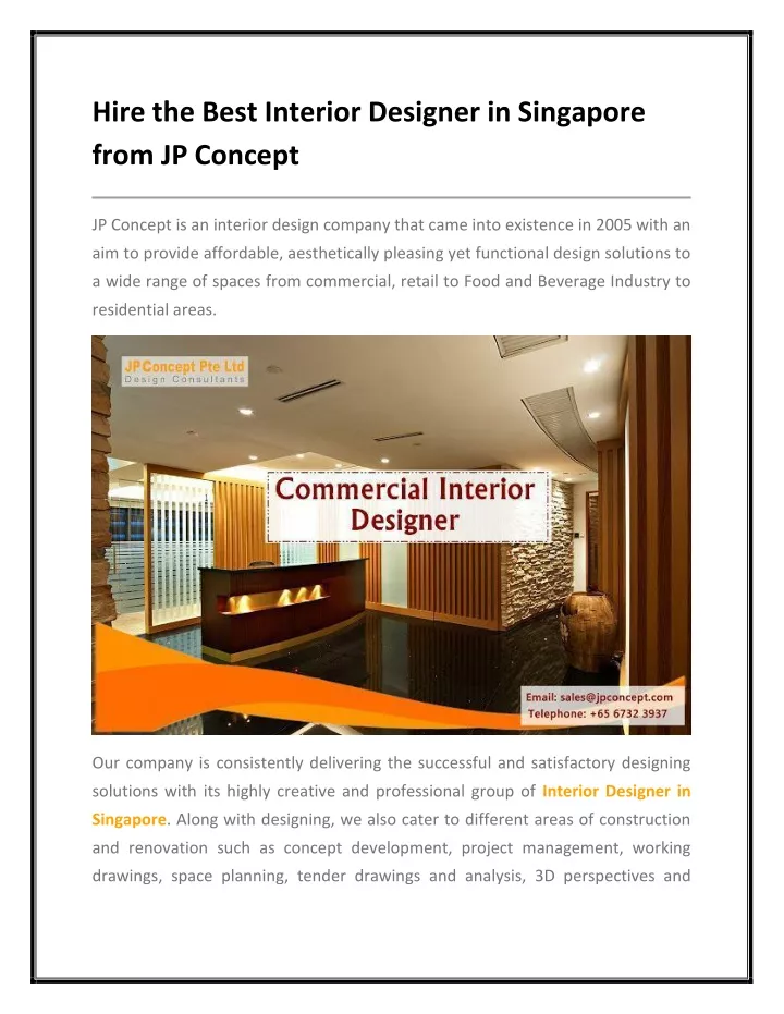 hire the best interior designer in singapore from