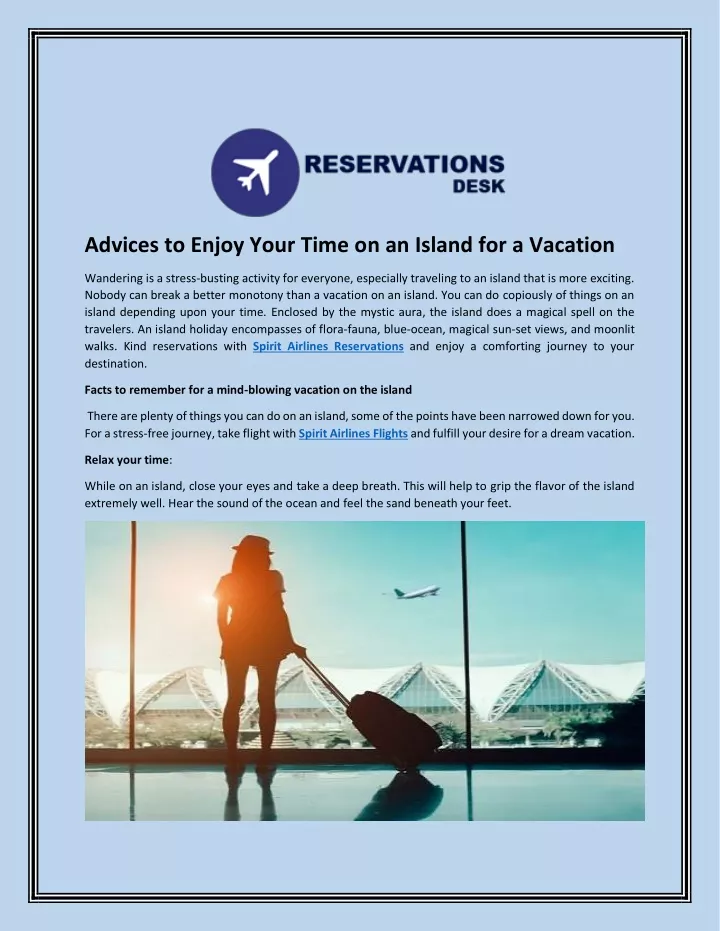 advices to enjoy your time on an island