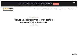How to select Customer search centric keywords for your business