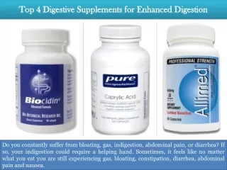 Top 4 Digestive Supplements for Enhanced Digestion