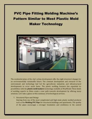 The World’s Leading Mold Maker is in China