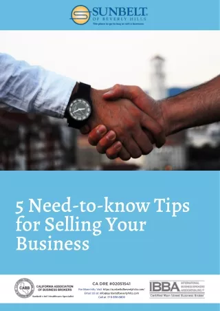 5 Need-to-know Tips for Selling Your Business