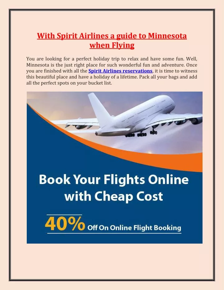with spirit airlines a guide to minnesota when