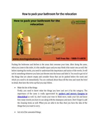 how to pack your bathroom for the relocation